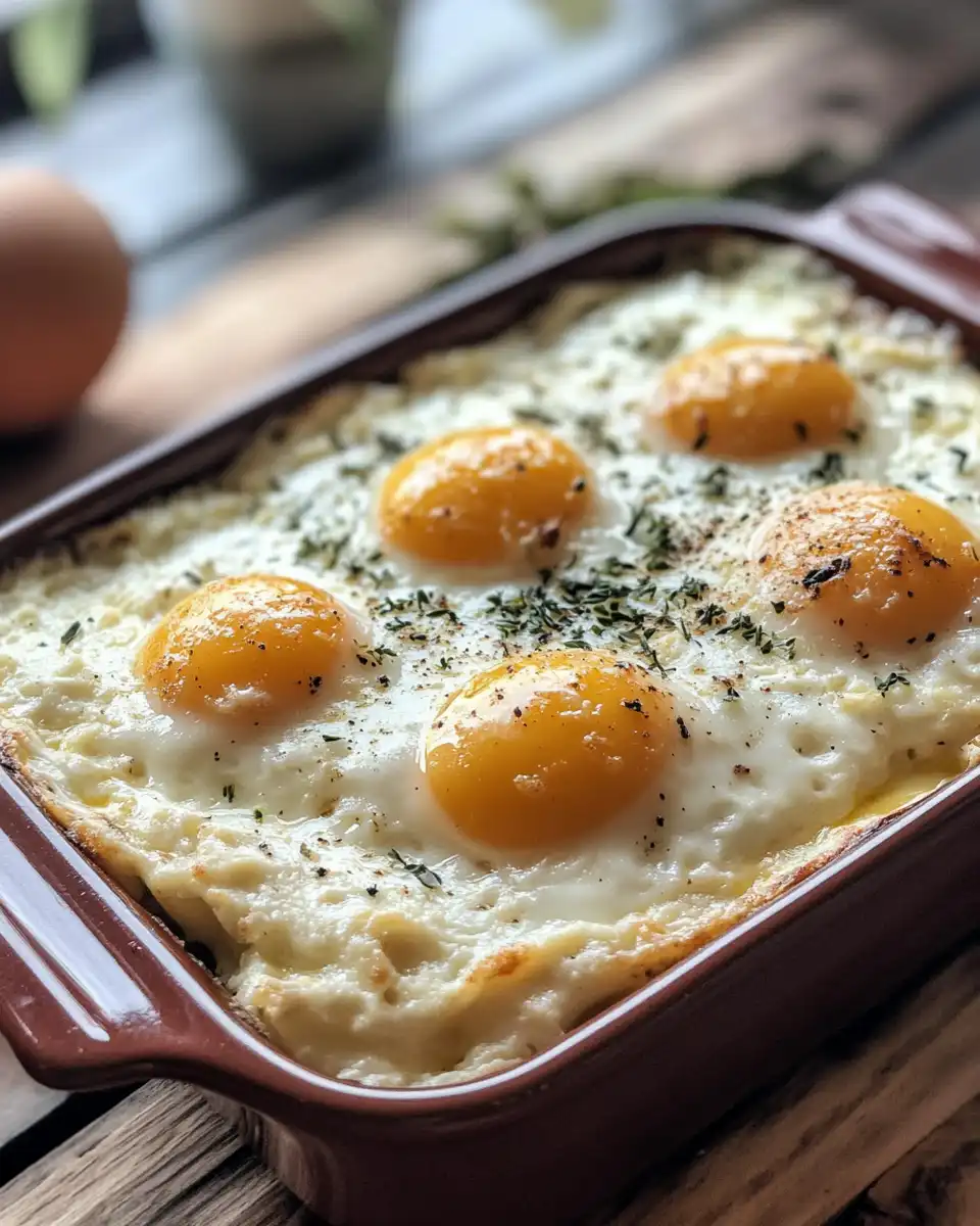 Baked cottage cheese eggs fresh from the oven