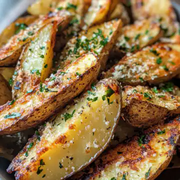 Baked Garlic Parmesan Potato Wedges taken with iphone 15 pro max --iw 2 --ar 4:5 --v 6.1 --raw