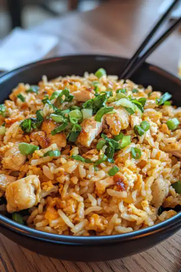 Bang Bang Chicken Fried Rice taken with iphone 15 pro max --iw 2 --ar 4:5 --v 6.1 --raw