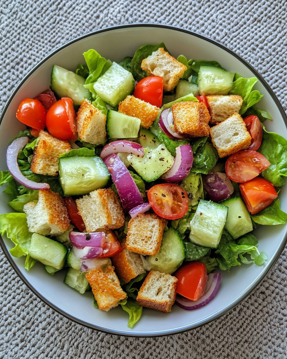 Ingredients for simple side salad including fresh vegetables and seasoning