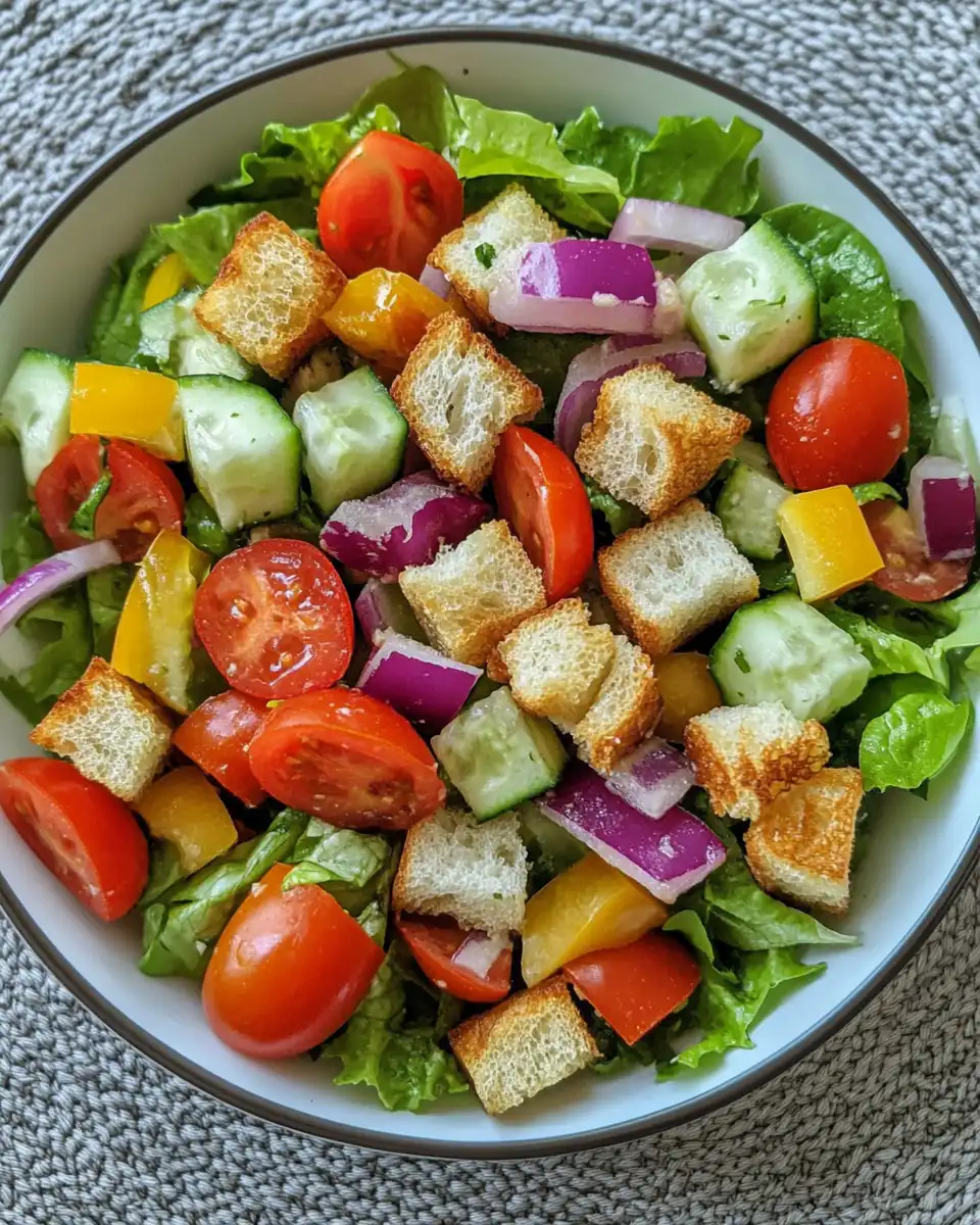Freshly tossed simple side salad with vibrant colors ready to serve
