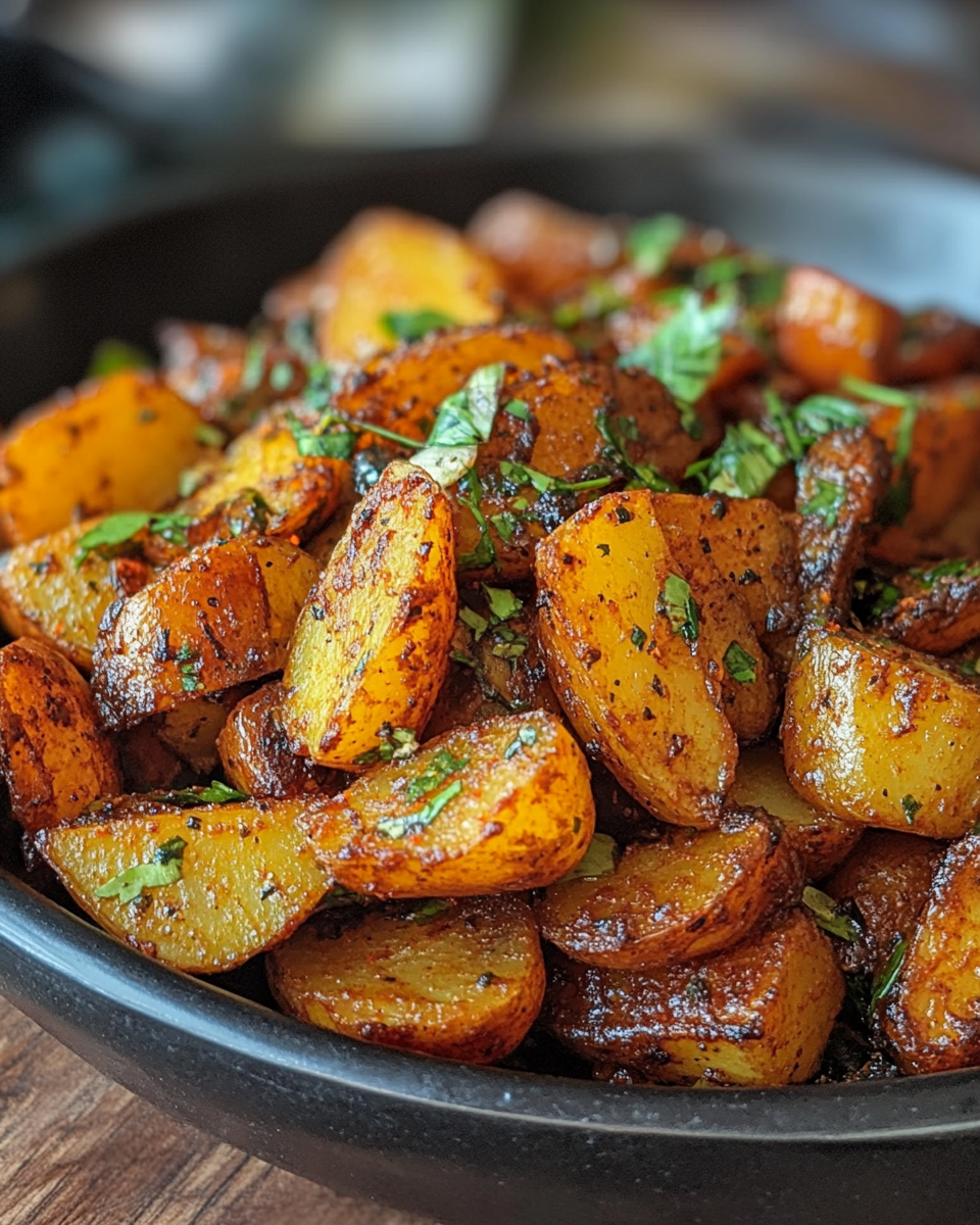 Ingredients laid out for Indian-style pressure cooker potato dish