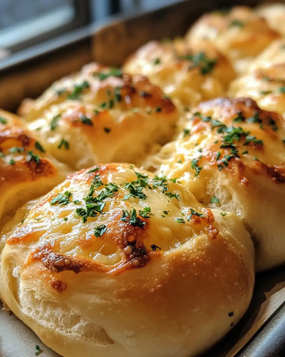 Soft golden rolls puffed up inside pressure cooker with garlic butter aroma