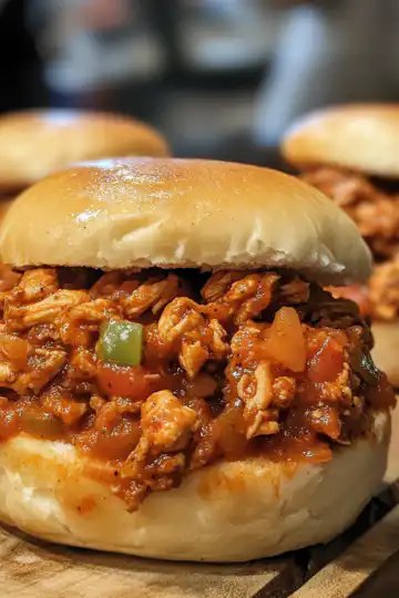 Cajun Chicken Sloppy Joes taken with iphone 15 pro max --iw 2 --ar 4:5 --v 6.1 --raw