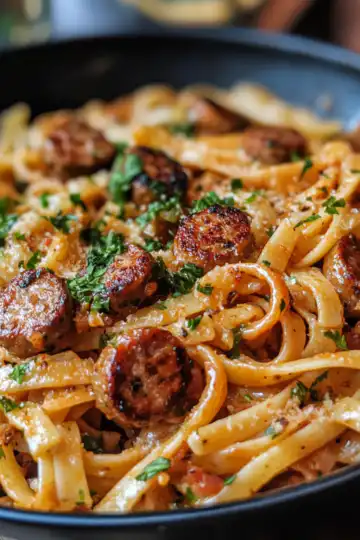 Cajun Sausage Pasta taken with iphone 15 pro max --iw 2 --ar 4:5 --v 6.1 --raw