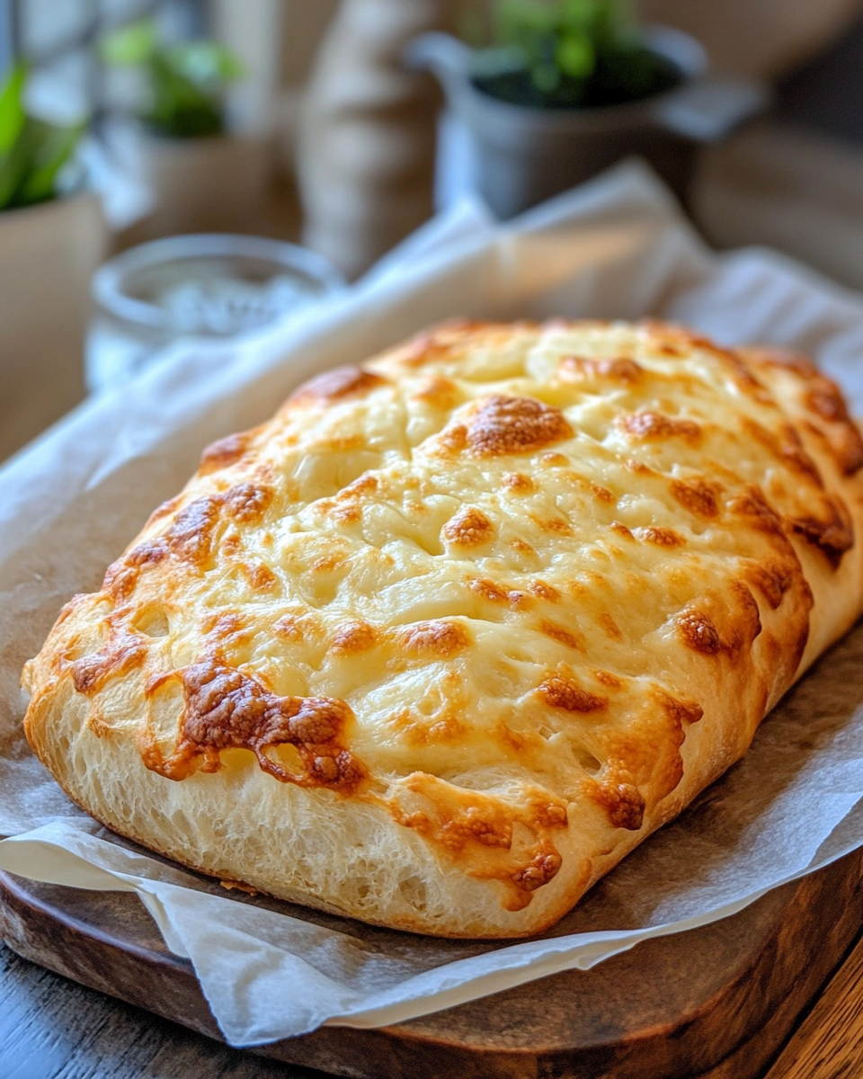 Mixing shredded sharp cheddar cheese into no knead bread dough