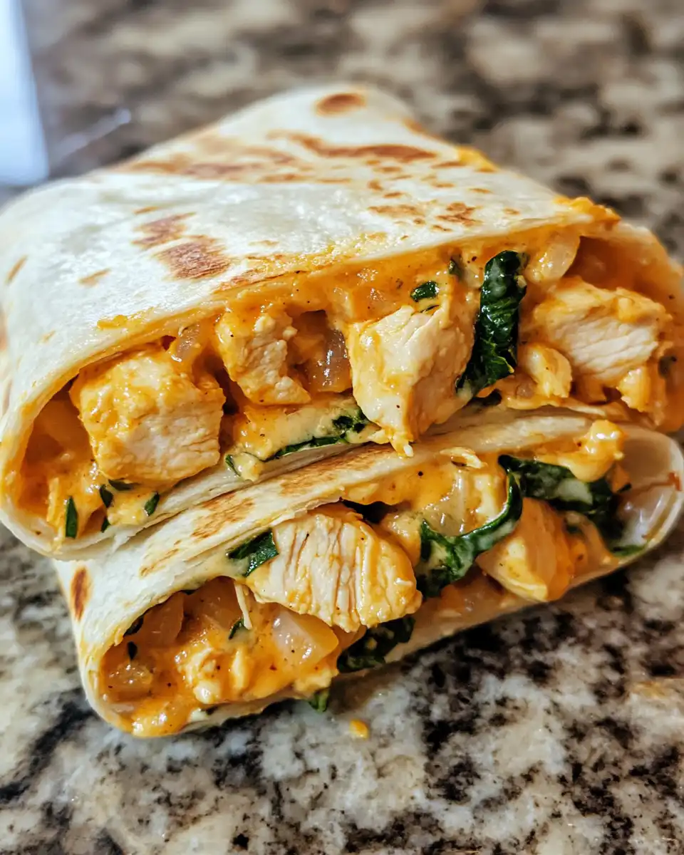 Fresh ingredients including chicken, cheese, garlic, and tortillas for cheesy garlic chicken wraps