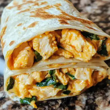 Cheesy Garlic Chicken Wraps taken with iphone 15 pro max --iw 2 --ar 4:5 --v 6.1 --raw