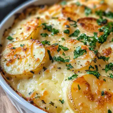 Cheesy Garlic Potatoes Gratin taken with iphone 15 pro max --iw 2 --ar 4:5 --v 6.1 --raw