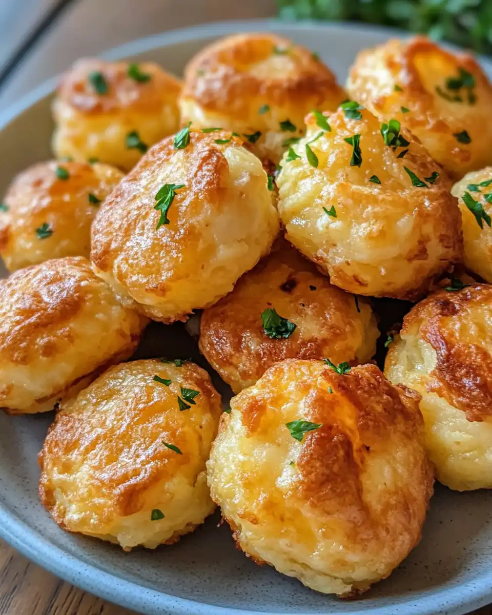 Mixing ingredients for cheesy mashed potato puffs in a large bowl