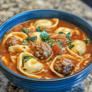 Cheesy Meatball Tortellini Soup taken with iphone 15 pro max --iw 2 --ar 4:5 --v 6.1 --raw
