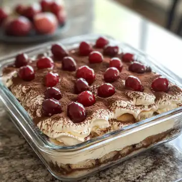 Cherry Amaretto Tiramisu taken with iphone 15 pro max --iw 2 --ar 4:5 --v 6.1 --raw