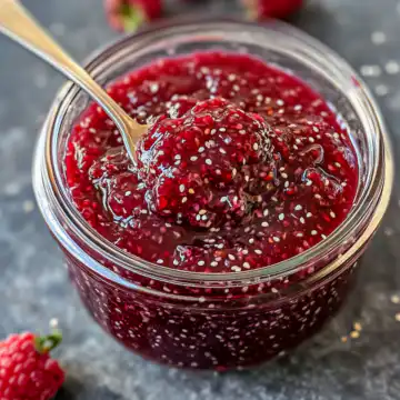 Chia Seed Jam taken with iphone 15 pro max --iw 2 --ar 4:5 --v 6.1 --raw