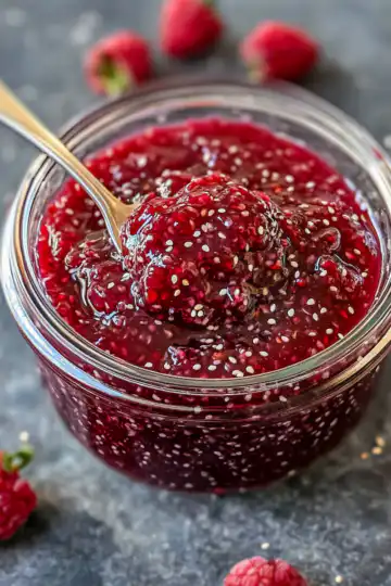 Chia Seed Jam taken with iphone 15 pro max --iw 2 --ar 4:5 --v 6.1 --raw