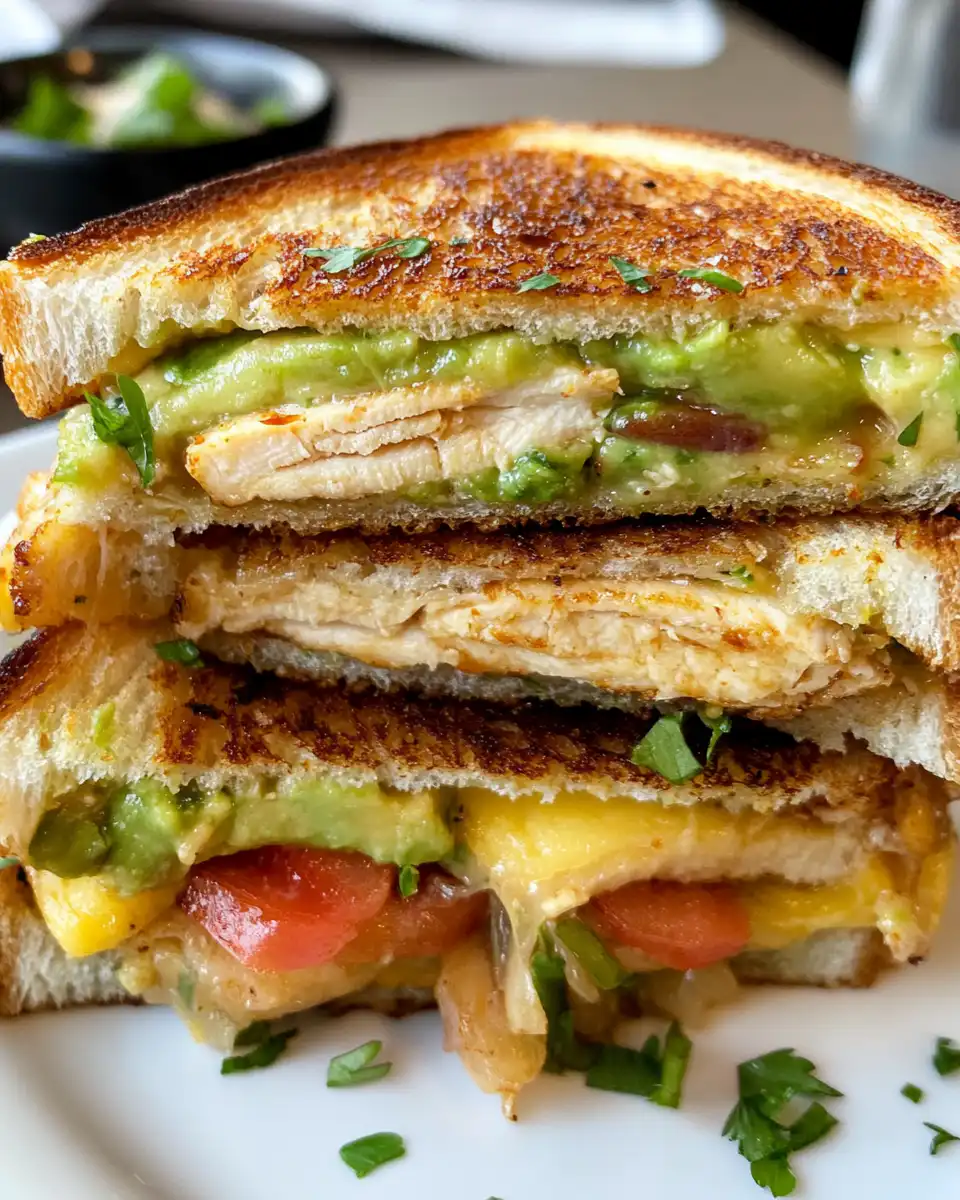 Ingredients and prep for chicken avocado melt sandwich