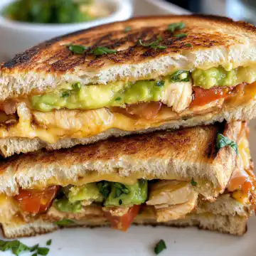Chicken Avocado Melt Sandwich Recipe taken with iphone 15 pro max --iw 2 --ar 4:5 --v 6.1 --raw