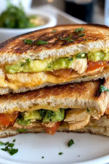 Chicken Avocado Melt Sandwich Recipe taken with iphone 15 pro max --iw 2 --ar 4:5 --v 6.1 --raw