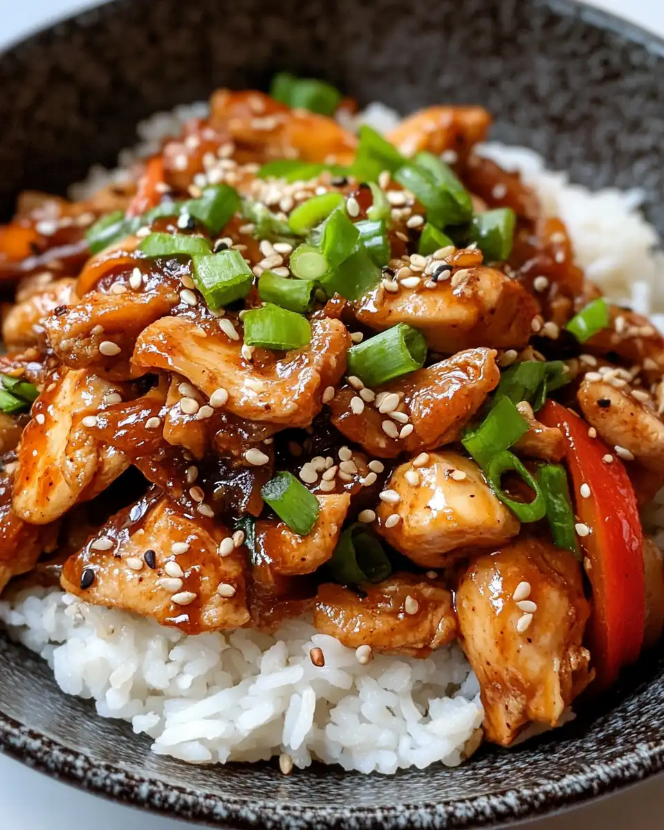 Caramelized chicken bulgogi freshly cooked in skillet with golden-brown finish