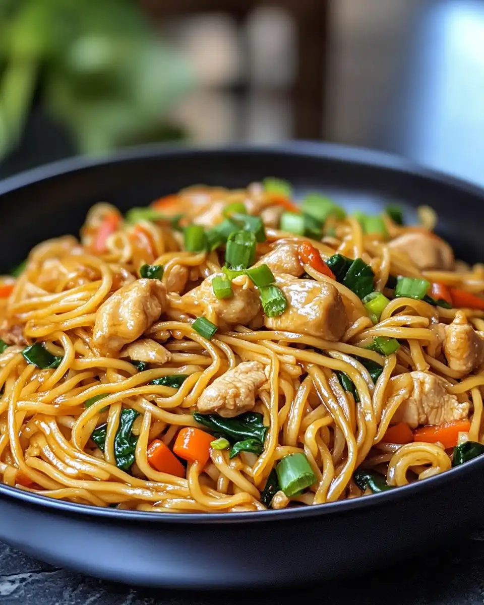 Chicken chow mein cooking stage showing float valve and steam cues