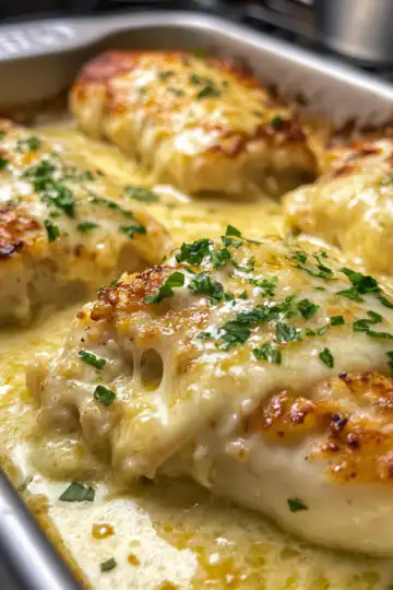 Chicken Pillows With Creamy Parmesan Sauce taken with iphone 15 pro max --iw 2 --ar 4:5 --v 6.1 --raw