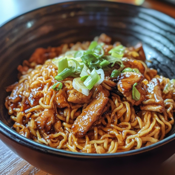 Chicken Ramen Stir Fry taken with iphone 15 pro max --iw 2 --ar 4:5 --v 6.1 --raw