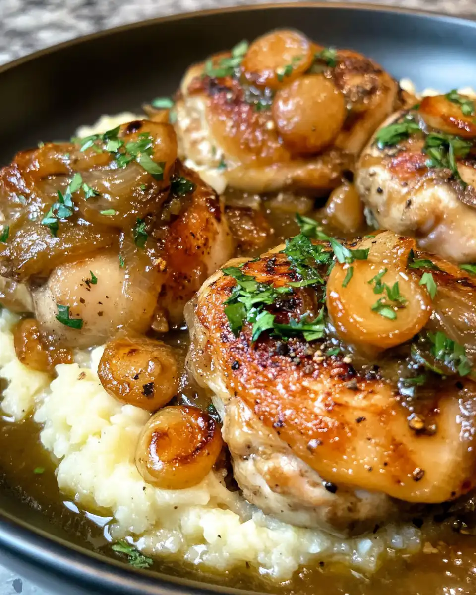 Plate of tender chicken osso buco with rich tomato sauce garnished with fresh parsley