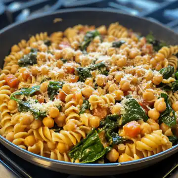 Chickpea And Spinach Pasta taken with iphone 15 pro max --iw 2 --ar 4:5 --v 6.1 --raw