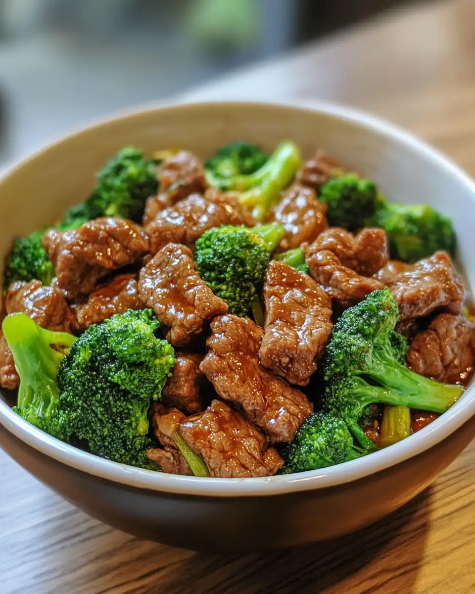 Pressure cooker bubbling with beef and broccoli recipe in progress