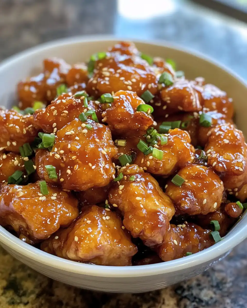 Steaming pressure cooker with Chinese lemon chicken and fresh lemon garnish