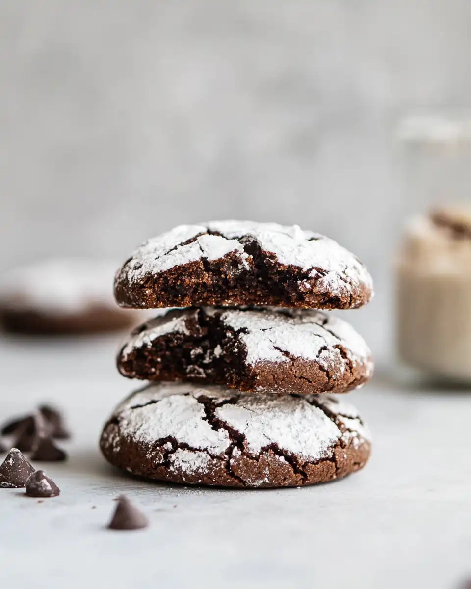 Ingredients for chocolate crinkle cookies mixed in a bowl