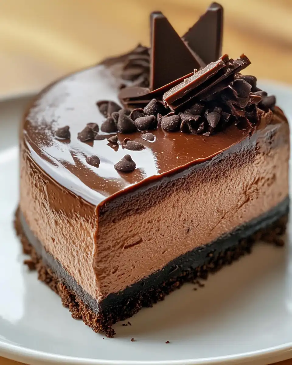 Chocolate fudge truffle cheesecake cooling and setting after pressure cooker