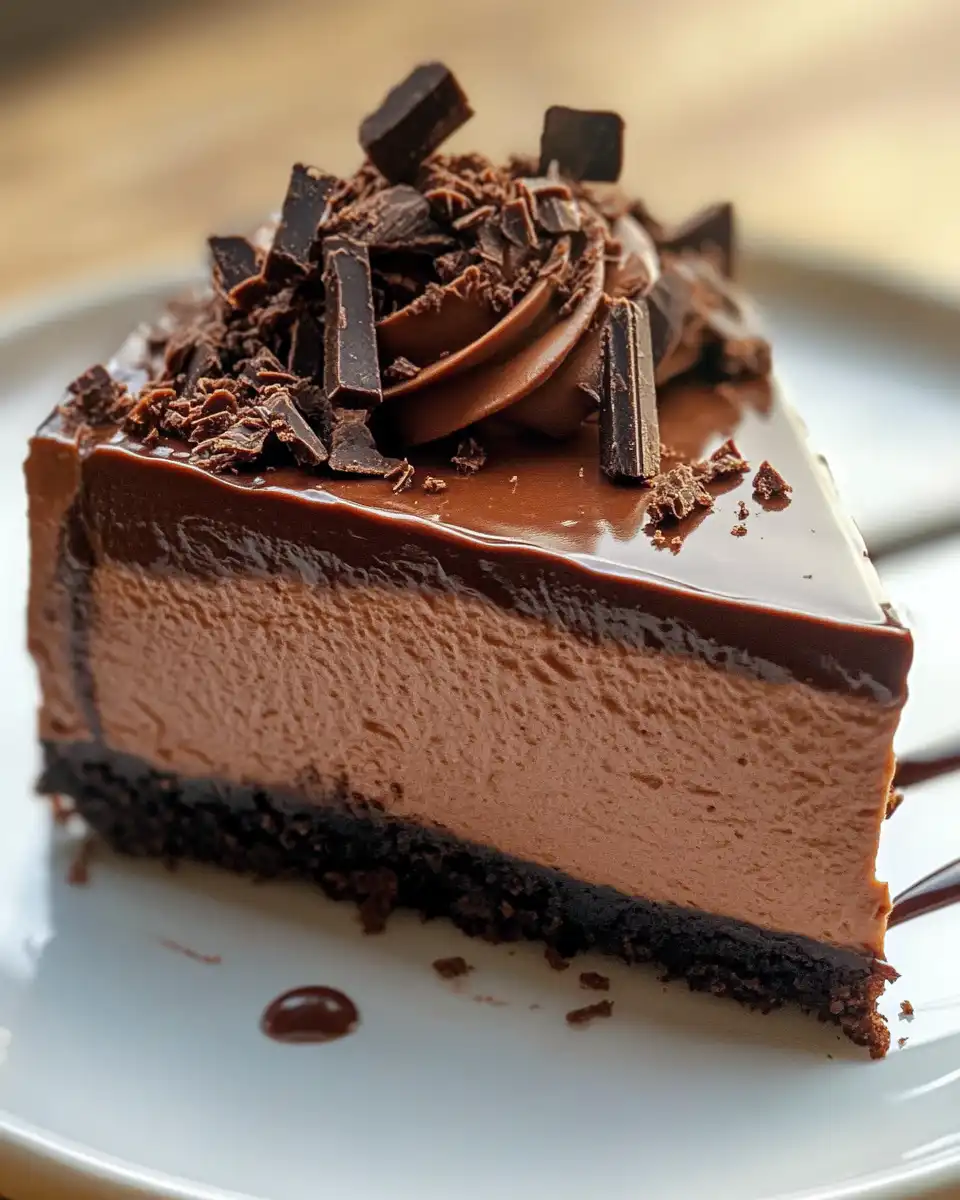 Chocolate fudge truffle cheesecake fresh out of the pressure cooker with glossy top