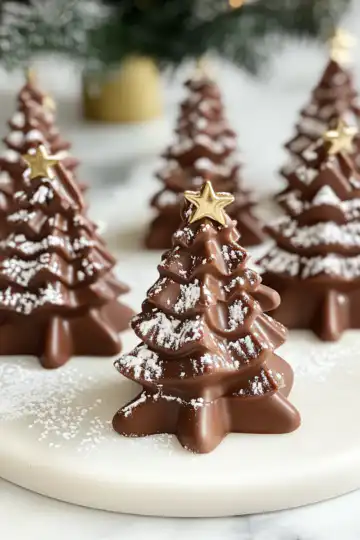 Christmas Chocolate Trees Recipe taken with iphone 15 pro max --iw 2 --ar 4:5 --v 6.1 --raw