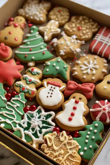 Christmas Cookie Box taken with iphone 15 pro max --iw 2 --ar 4:5 --v 6.1 --raw