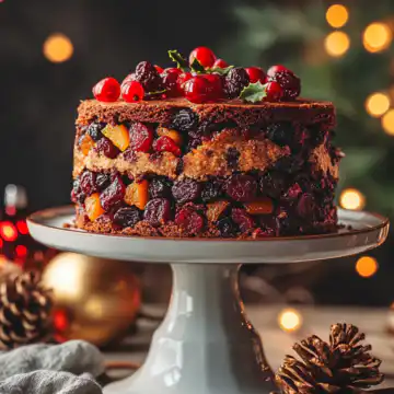 Christmas Fruit Cake Brandy Kerst taken with iphone 15 pro max --iw 2 --ar 4:5 --v 6.1 --raw
