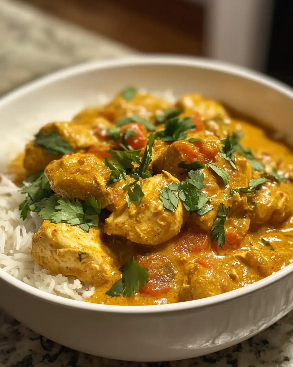 Ingredients for coconut curry chicken including spices and coconut milk