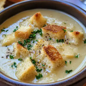 Country French Garlic Soup taken with iphone 15 pro max --iw 2 --ar 4:5 --v 6.1 --raw