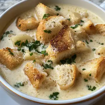 Country French Garlic Soup taken with iphone 15 pro max --iw 2 --ar 4:5 --v 6.1 --raw