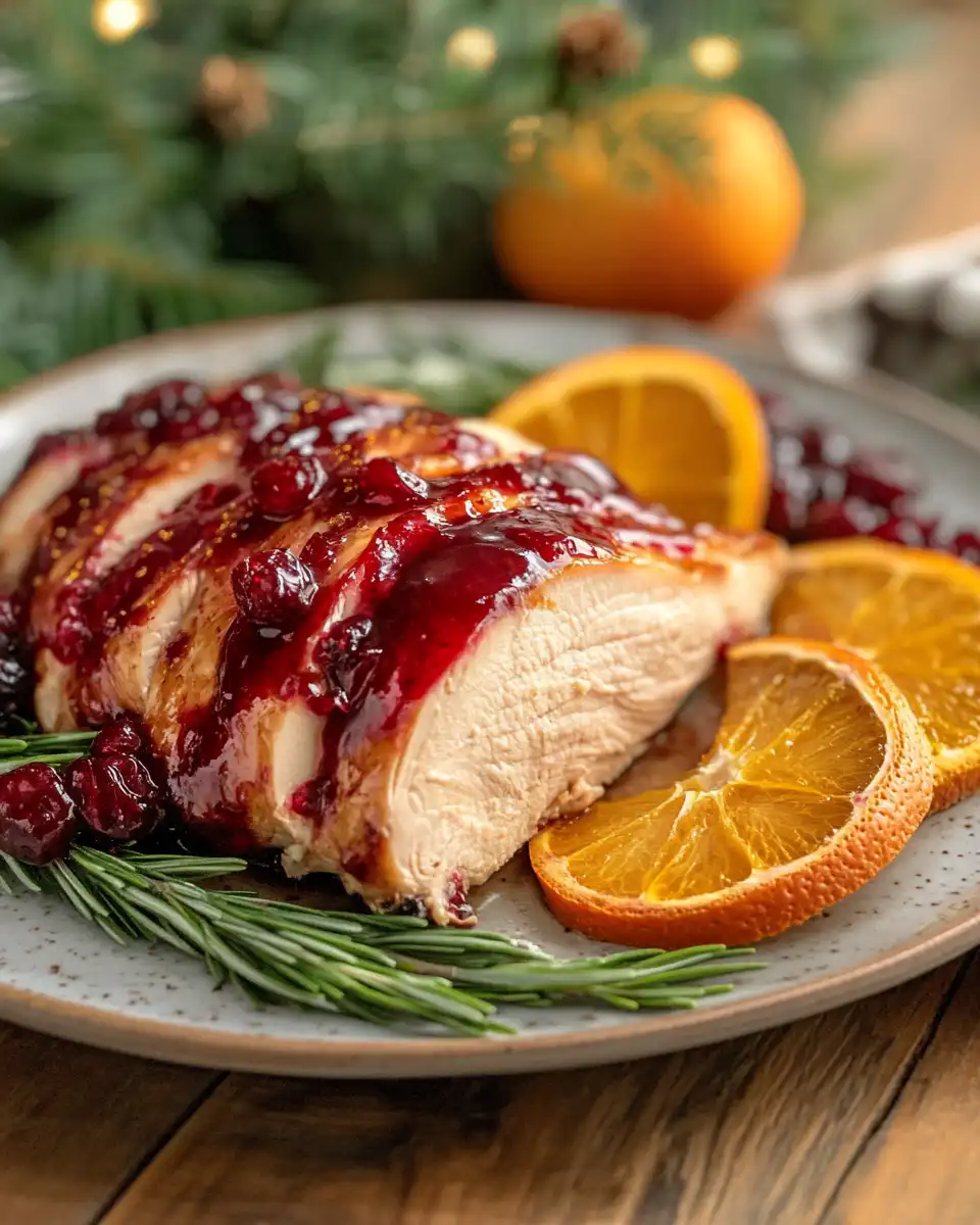 Fresh ingredients for cranberry orange glaze and turkey preparation