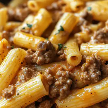 Creamy Beef Pasta for Cozy Nights taken with iphone 15 pro max --iw 2 --ar 4:5 --v 6.1 --raw