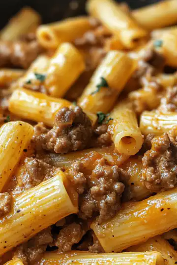 Creamy Beef Pasta for Cozy Nights taken with iphone 15 pro max --iw 2 --ar 4:5 --v 6.1 --raw