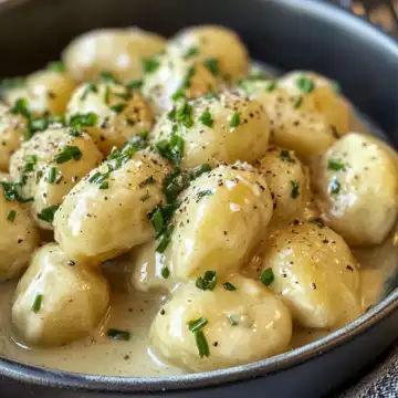 Creamy Garlic Sauce Baby Potatoes taken with iphone 15 pro max --iw 2 --ar 4:5 --v 6.1 --raw