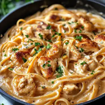 Creamy One Pot Cajun Chicken Linguine With Garlic Parmesan Sauce taken with iphone 15 pro max --iw 2 --ar 4:5 --v 6.1 --raw