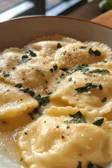 Creamy Ravioli Sauce Recipe taken with iphone 15 pro max --iw 2 --ar 4:5 --v 6.1 --raw