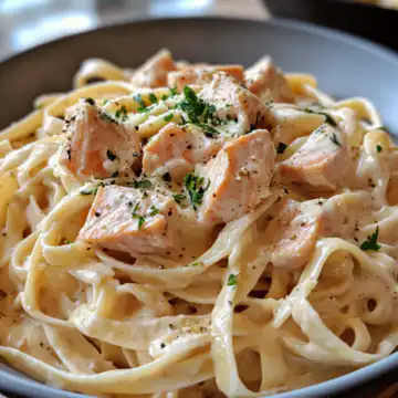 Creamy Salmon Pasta taken with iphone 15 pro max --iw 2 --ar 4:5 --v 6.1 --raw