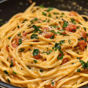 Creamy Tomato Garlic Pasta 3 taken with iphone 15 pro max --iw 2 --ar 4:5 --v 6.1 --raw