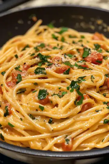 Creamy Tomato Garlic Pasta 3 taken with iphone 15 pro max --iw 2 --ar 4:5 --v 6.1 --raw