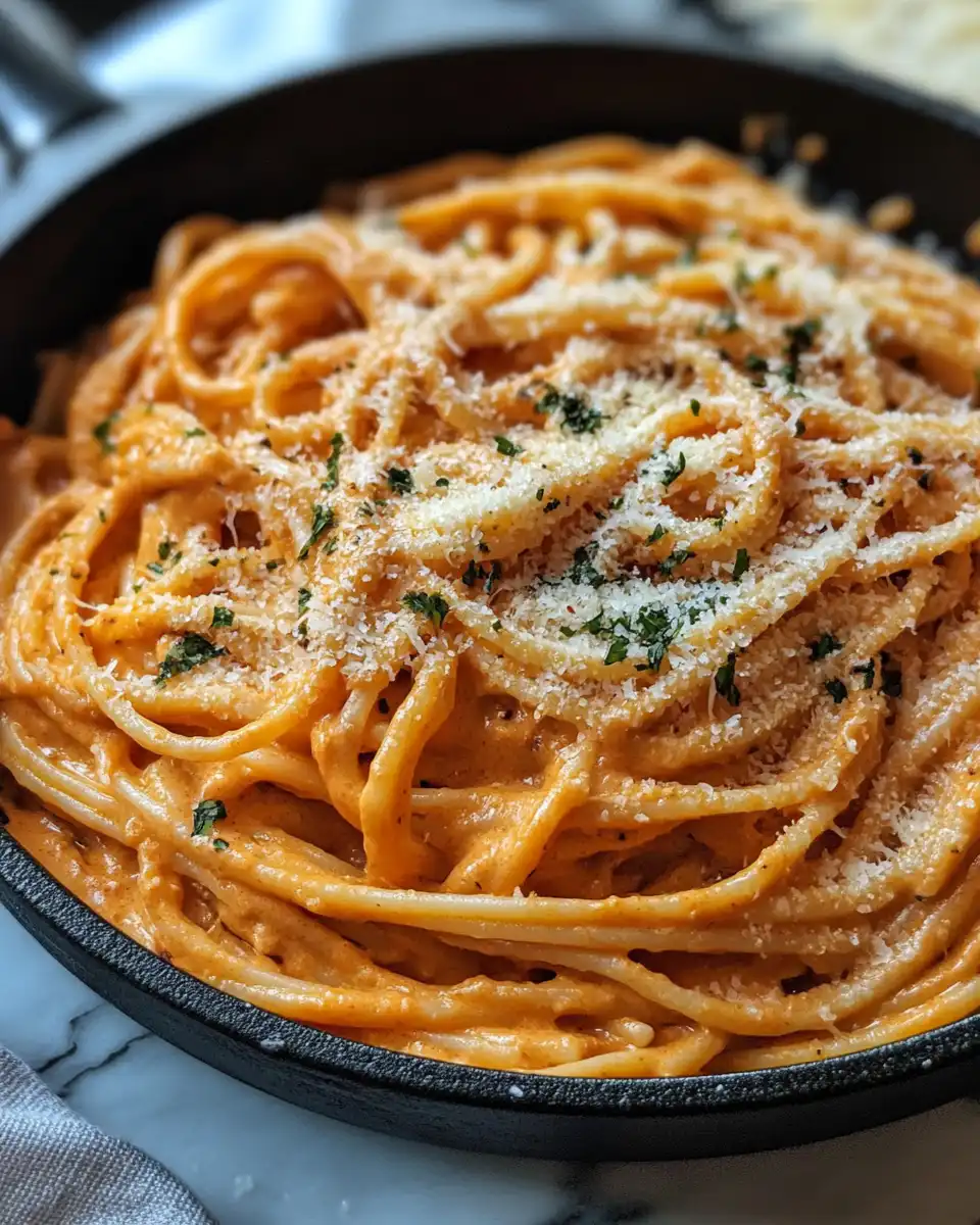 Steaming pressure cooker with creamy tomato garlic pasta