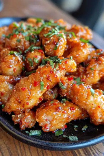 Crispy Bang Bang Chicken An Incredible Sweet And Spicy Sensation taken with iphone 15 pro max --iw 2 --ar 4:5 --v 6.1 --raw