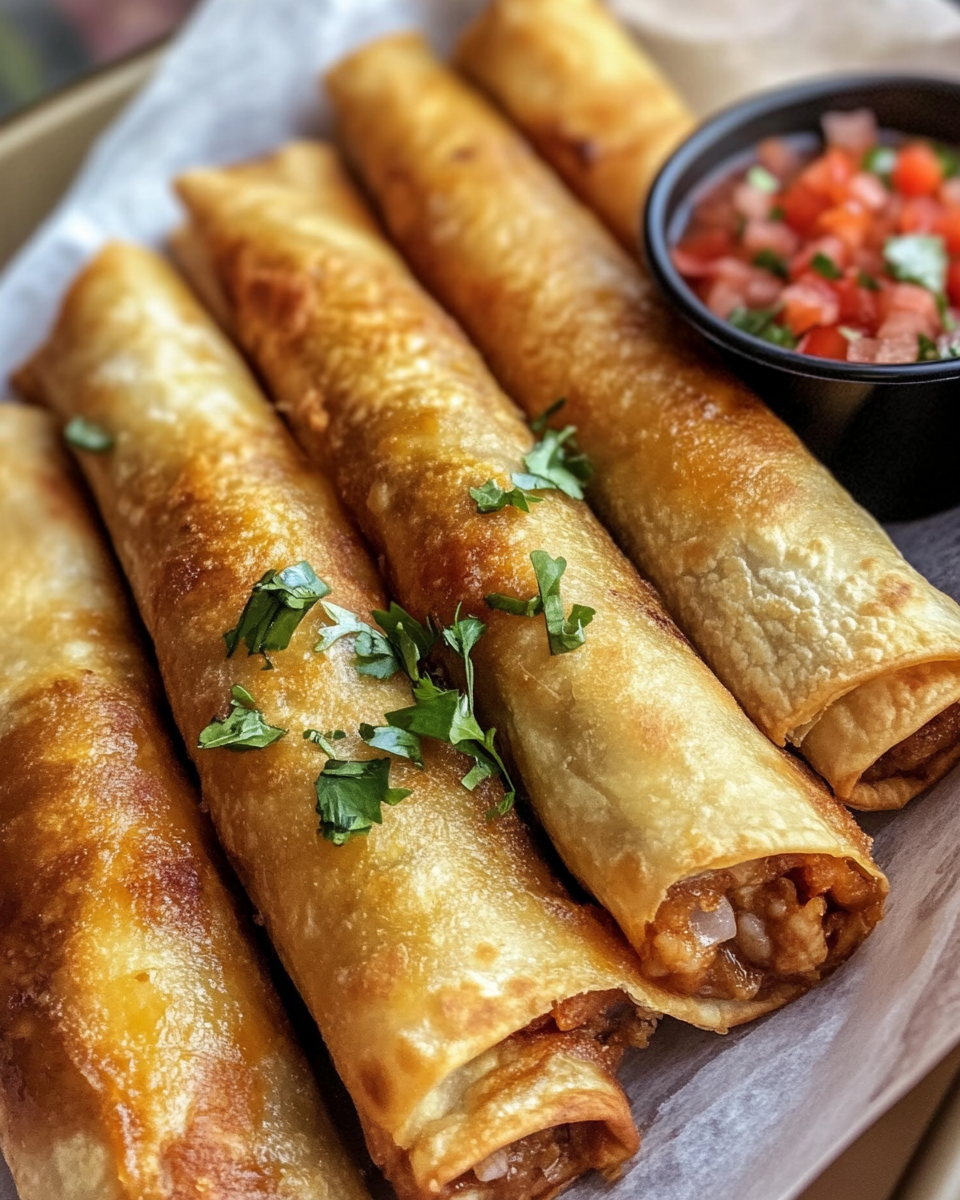 Ingredients for crispy chicken taquitos laid out